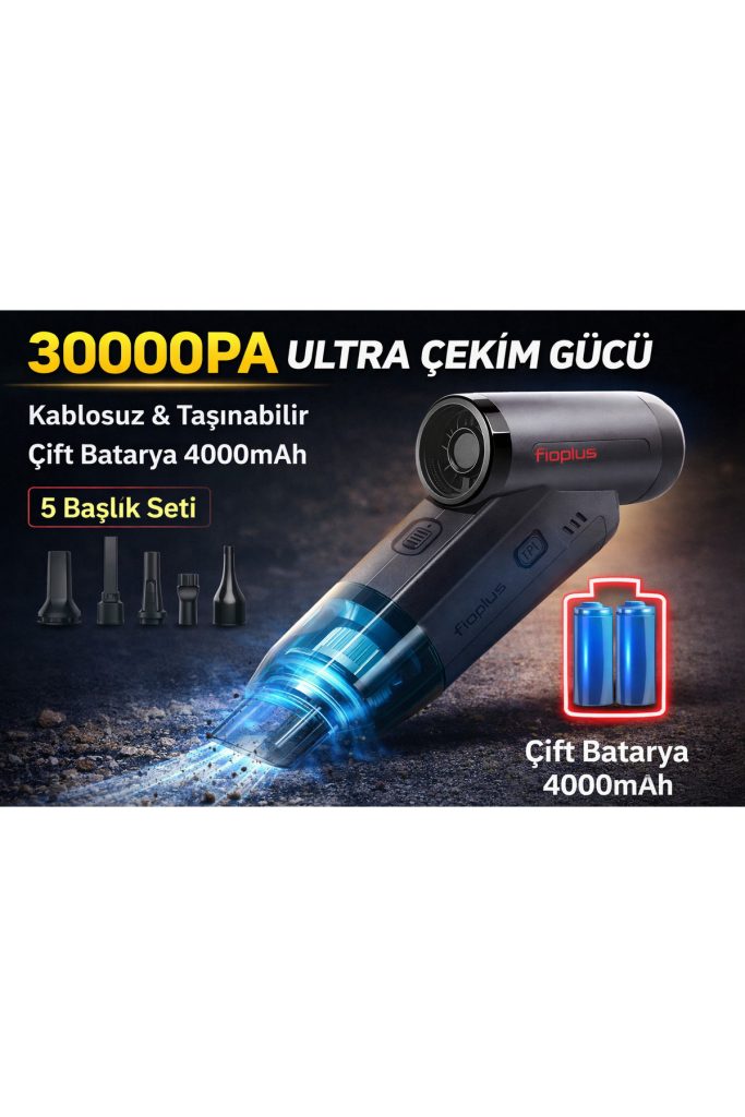 Fioplus FP-72 30000PA Şarjlı Araç Süpürgesi