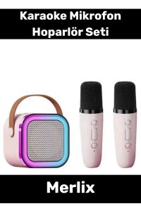 Yeni Sezon Eğlenceli Şarj Edilebilir Pilli Güçlü Ses Performanslı Bluetooth Mikrofon Hoparlör Seti