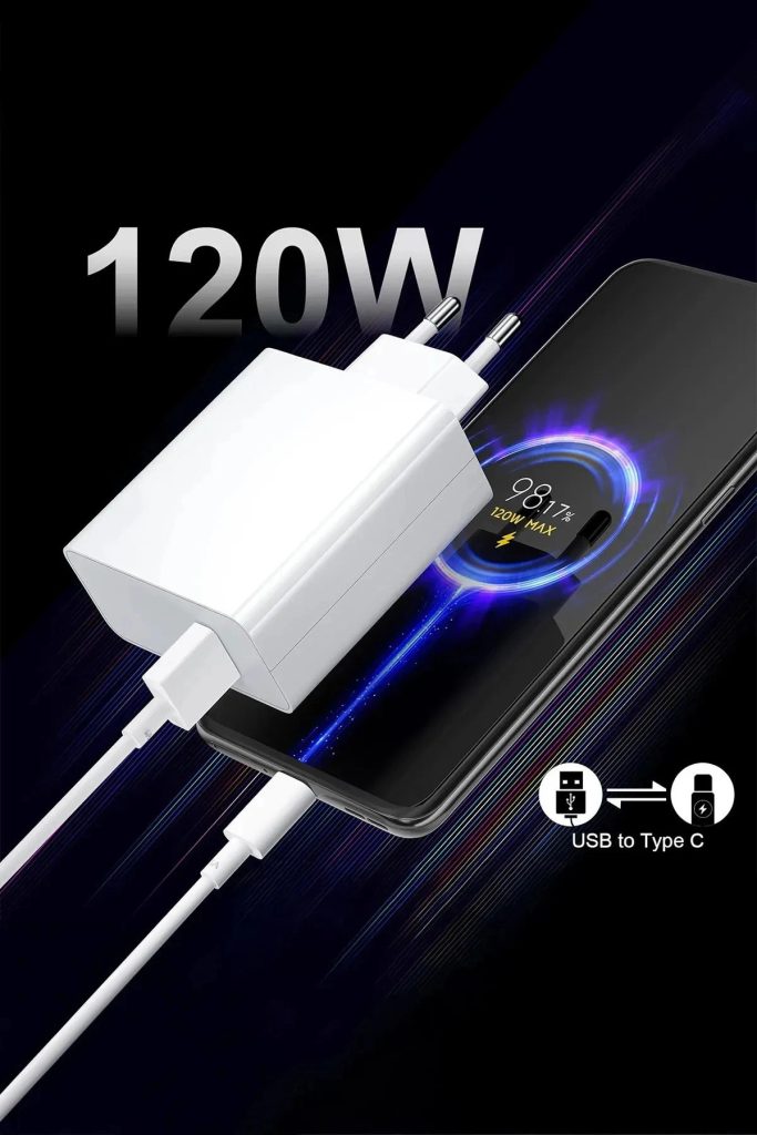 120 Watt Hızlı Çift Turbo saliseli Şarj adabtörüi Xiaomi POCO(Type-A) Android Uyumlu