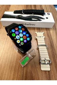 WATCH800  ULTRA +  AKILLI SAAT TÜM CİHAZLARLA UYUMLU 2 KORDON BLUETOOT TÜRKÇE MENÜ 2025 SÜRÜM SİYAH