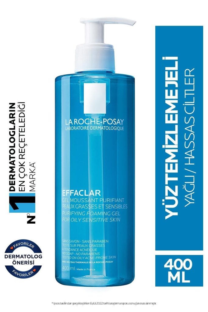 Yağlı ve Hassas Ciltler İçin Sebumu Arındırıcı ve Siyah Nokta Karşıtı Effaclar Jel 400 ML,,